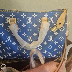 Blue Designer Tote Bag